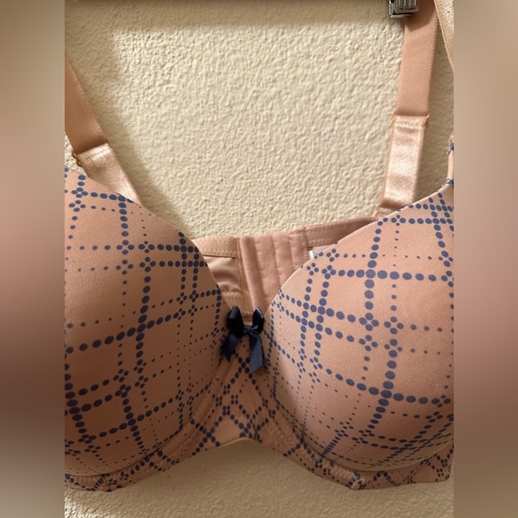 Carrie Amber Bra Beige/ Blue Dot Lazer Plaid NWT Size 44B - Picture 3 of 6